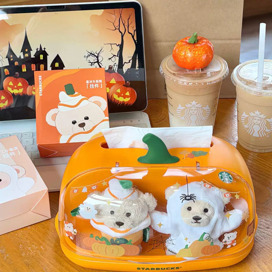 Starbucks China 2025 Halloween Pumpkin Figurine Display Tissue Box