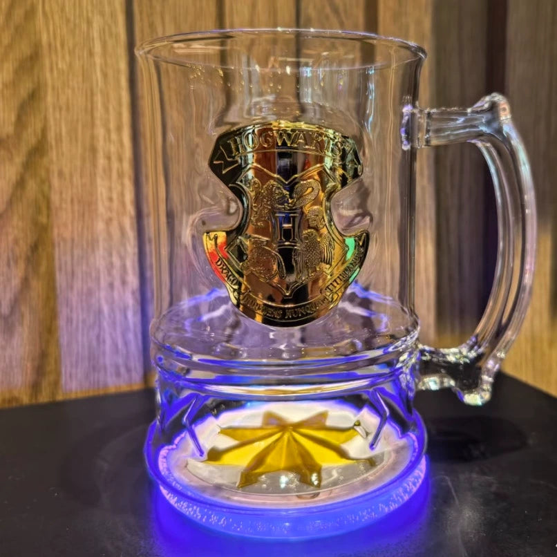 Starbucks China 2025 Harry Potter Collaboration Series Hogwarts Castle Style Glass with Illuminated Coaster 900ml 31.68oz