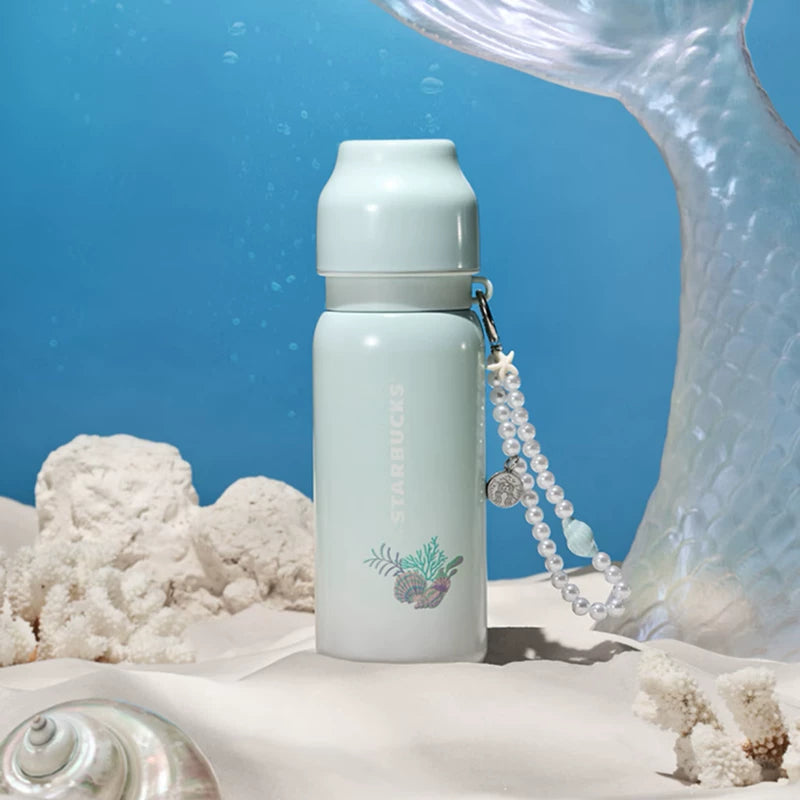Starbucks China 2025 Romantic Ocean Anniversary part2 Series Blue thermos with hangers 500ml 17.6oz
