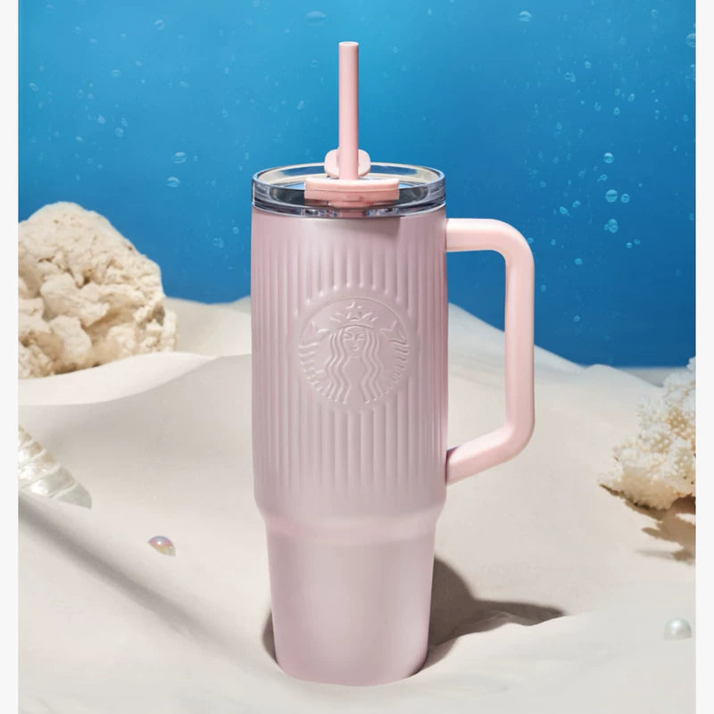 Starbucks China 2025 Romantic Ocean Anniversary part2 Series Pink Straw Cup 910ml 32.03oz