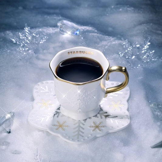 Starbucks China 2025 Snowlit Wonderland series Cup and Saucer Set 260ml 9.15oz