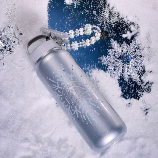 Starbucks China 2025 Snowlit Wonderland series stainless steel cup with charm 520ml 18.3oz