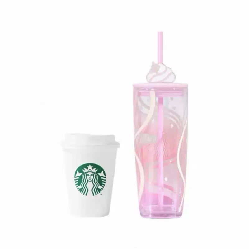 Starbucks China 2025 Summer Frappuccino Party online Series Glass Straw Cup 660ml 23.23oz