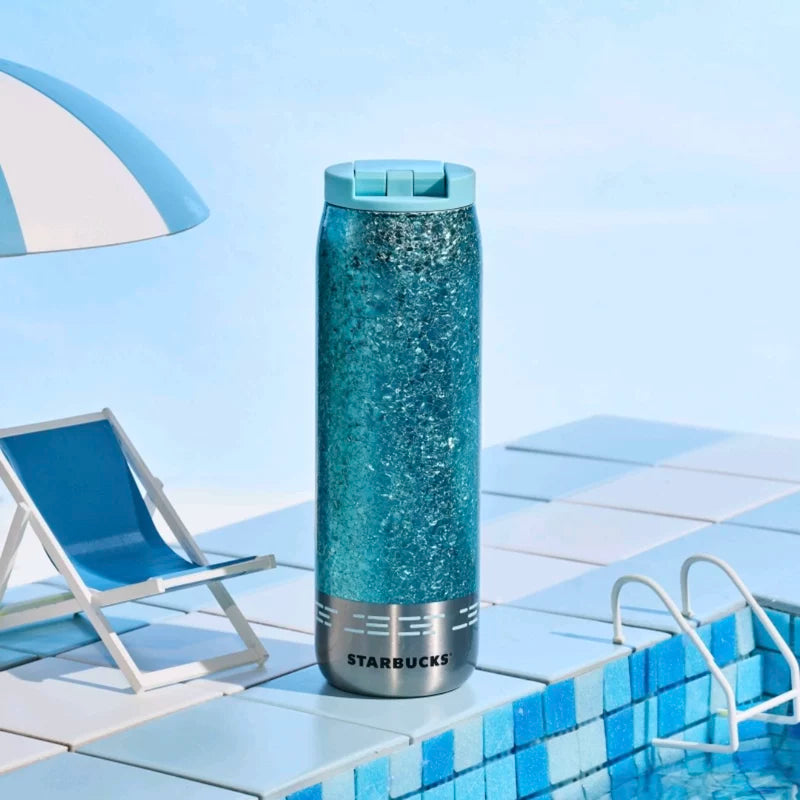 Starbucks China 2025 happy summer series Ice cracked stainless steel thermos 500ml 17.6oz