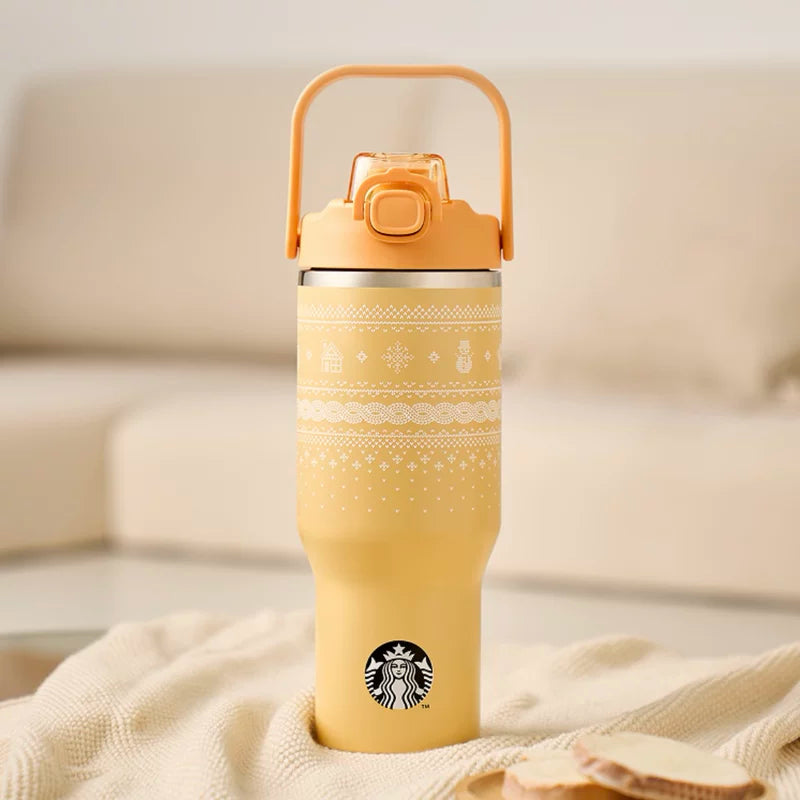 Starbucks Korea 2025 Christmas Season1 series yellow hand cup 946ml