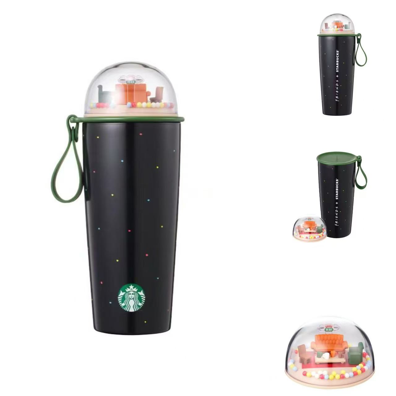 Starbucks Korea 2026 Friends collaboration series Blue black stainless steel Cup 473ml