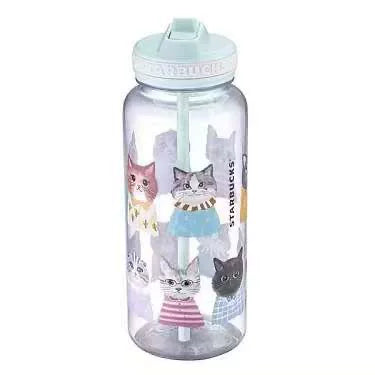 Starbucks Taiwan 2025 Pet Alliance series Trutab cat Plastic cold water bottle 946ml 33.29oz