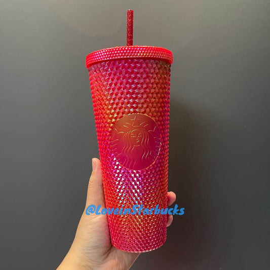 Starbucks Philippines 2024 Scarlet Bling Year of the Dragon straw studded Cold Cup 24oz