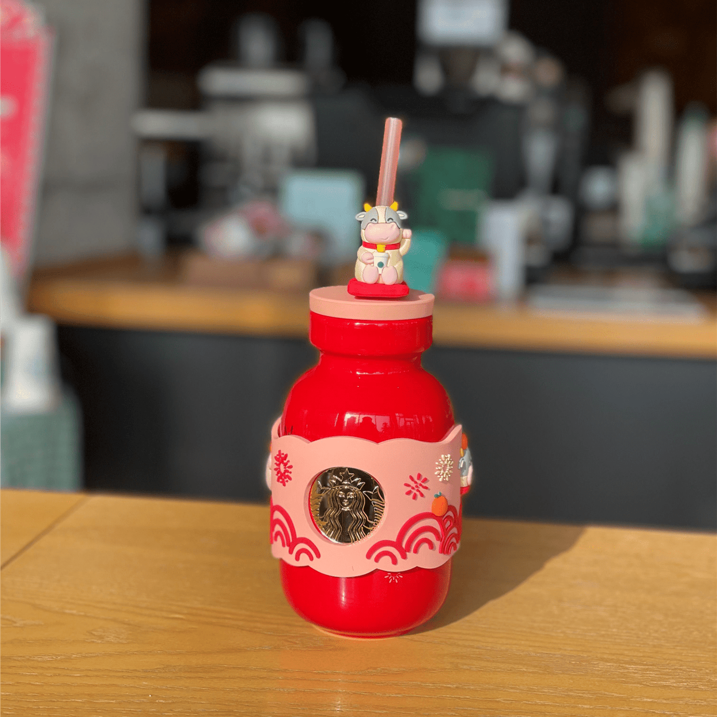 Starbucks straw cup with OX topper