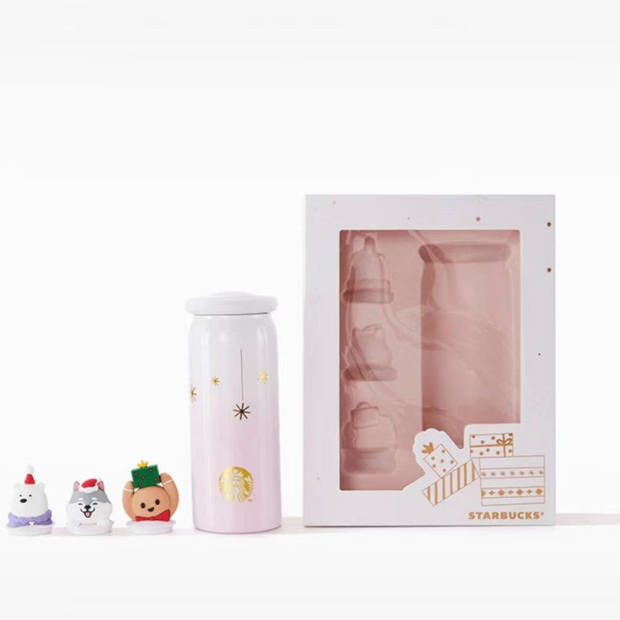 Starbucks China 2023 Christmas cute pet series Stainless steel thermos cup gift box