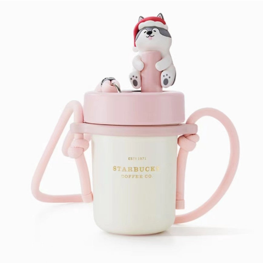 Starbucks China 2023 Christmas cute pet series stainless steel straw cup 490ml