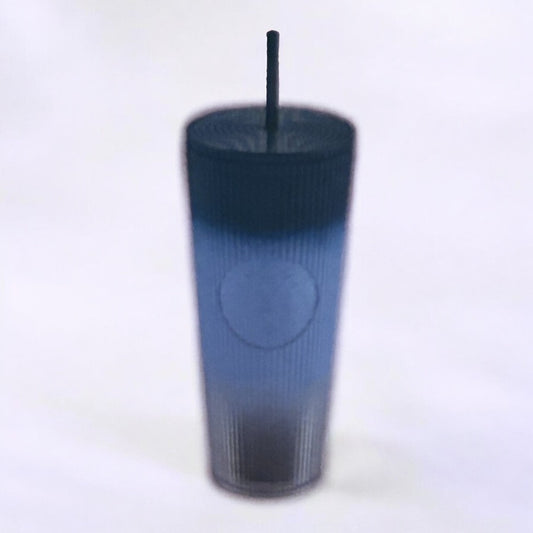 Starbucks Taiwan 2024 Jade Rabbit blue Ombre stripe straw cup 24oz