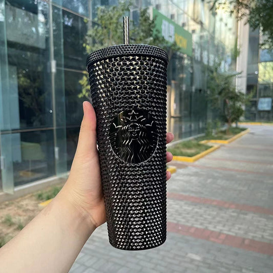 Starbucks Philippines 2023 bling black midnight  cold straw studded cup 24oz