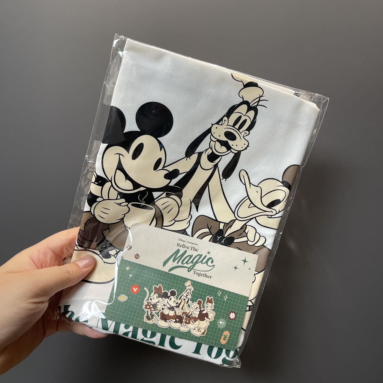 Starbucks Disney co-branded white fabric poster