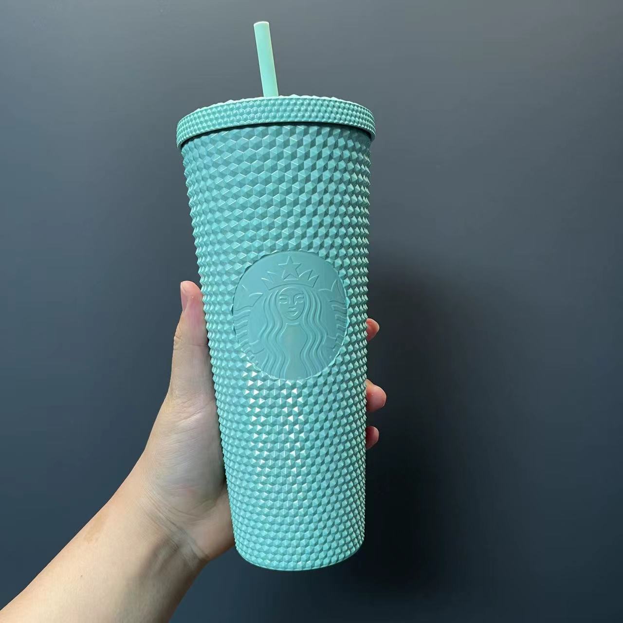 Starbucks Tumbers HongKong Aqua studded straw cold cup 24oz