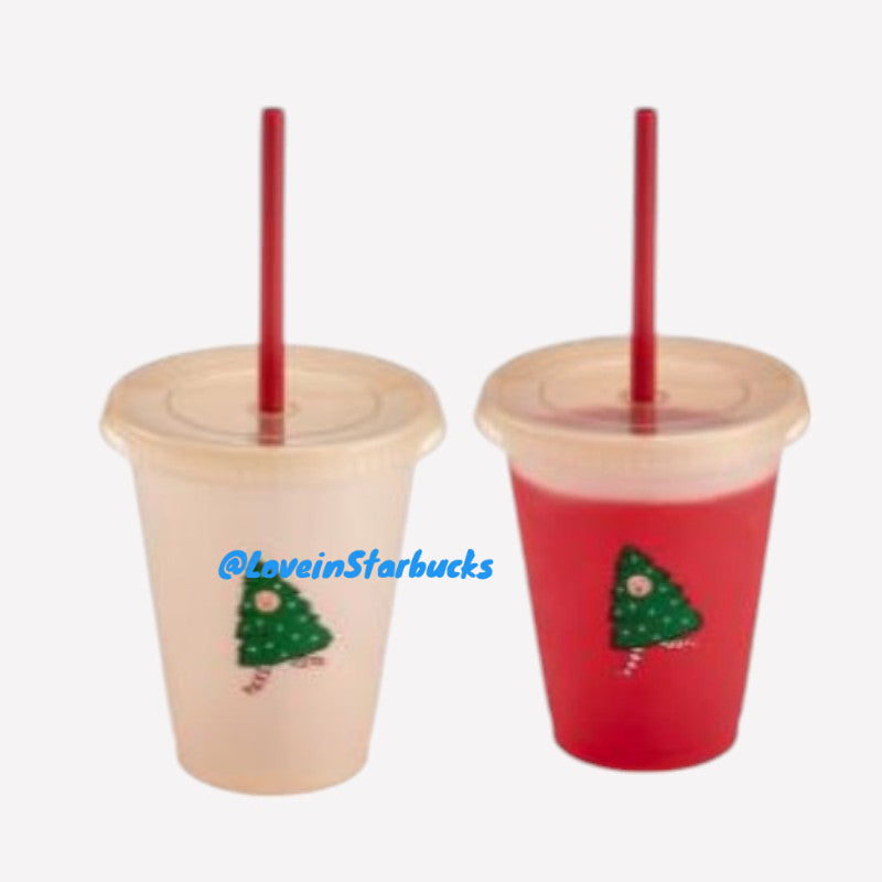 Starbucks Taiwan 2024 Christmas series Plastic discoloration straw cup 473ml when exposed to cold