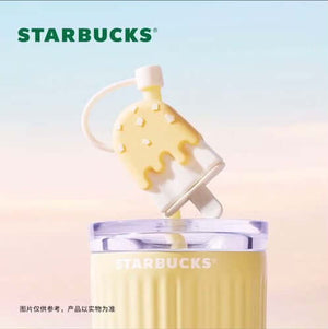 Starbucks China 2024 Colorful summer Series Yellow Stainless Steel Straw Cup coming with topper
