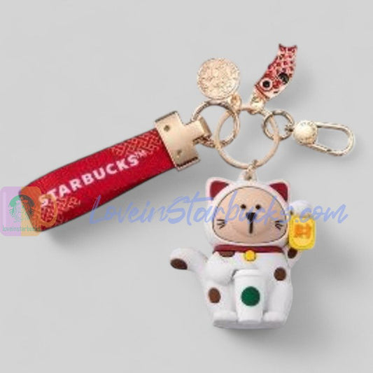 Starbucks Taiwan 2025 Snake Year 2nd Series Lucky Cat Bear Keychain