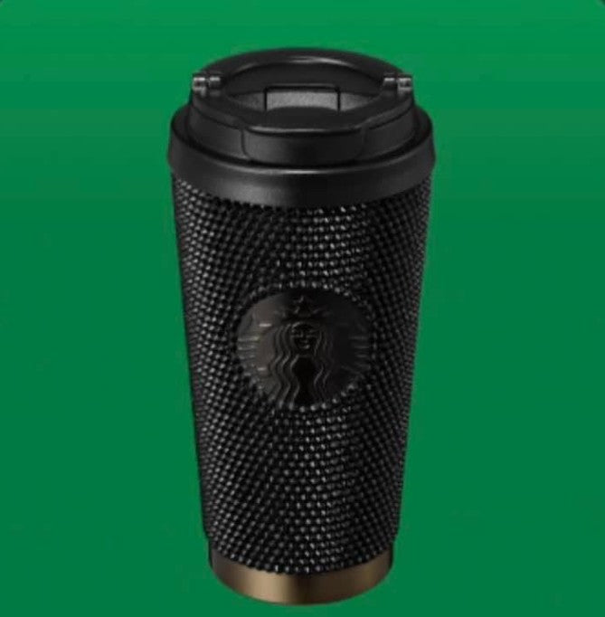 Starbucks Korea 2024 25th Anniversary black Rhinestone Stainless steel cup 473ml