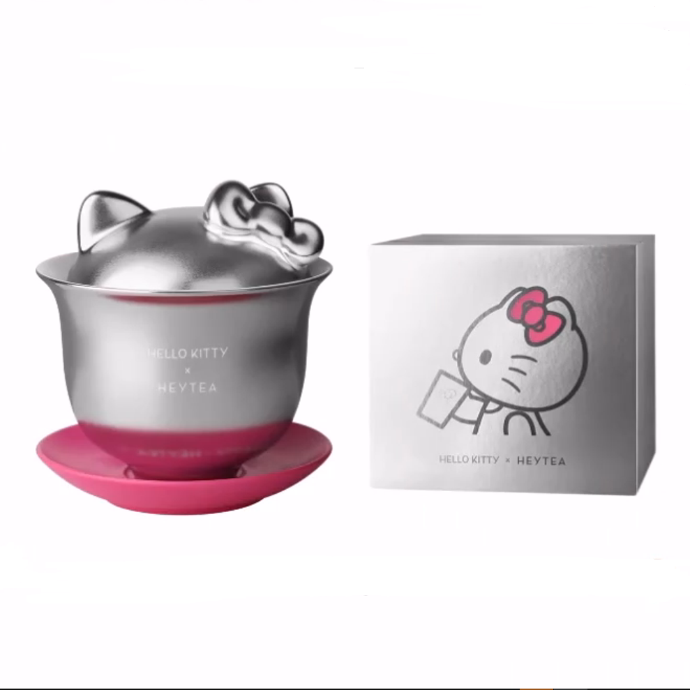 Hello Kitty and HEYTA China 2024 Silver ceramics tea bowl set