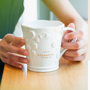 Starbucks tumbler China 2023 Lily of the Valley Online Ceramic embossed mug 330ml