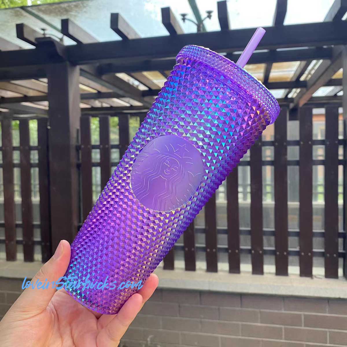 Starbucks Taiwan studded colorful purple oil cold cup 24oz