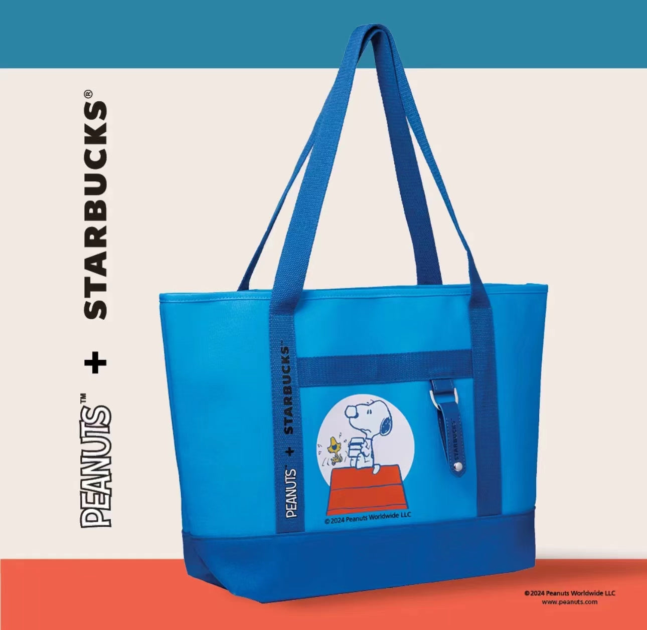 Starbucks X Peanuts co-brand collection Blue Snoopy Tote Bag