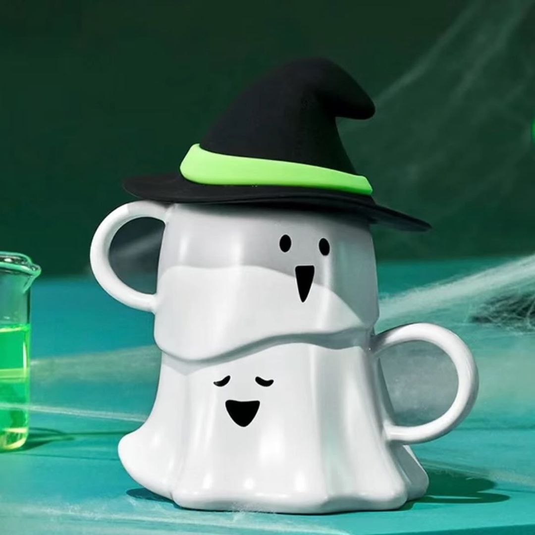 Starbucks China 2024 Halloween Green Ghost online ceramic cup 455ml