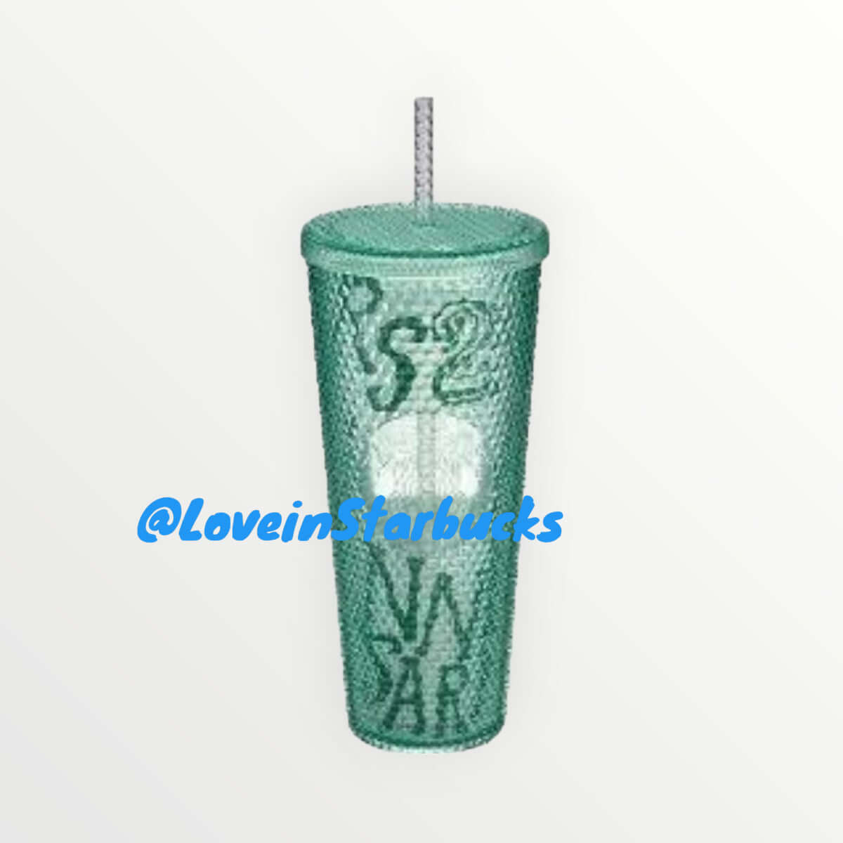 Starbucks Taiwan 2024 26th anniversary green studded straw cup