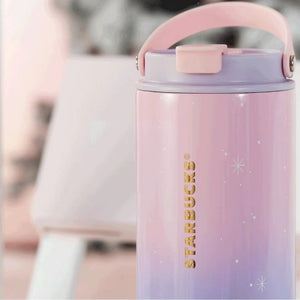 Starbucks China 2023 Christmas cute pet series Ombre pink purple stainless steel cup 820ml