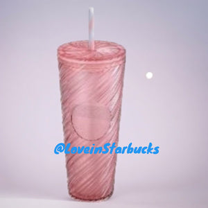 Starbucks Taiwan 2024 Alpaca series wave pink straw cup 24oz
