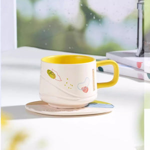 Starbucks China 2023 Natural online series Yellow saucer and cup set 365ml