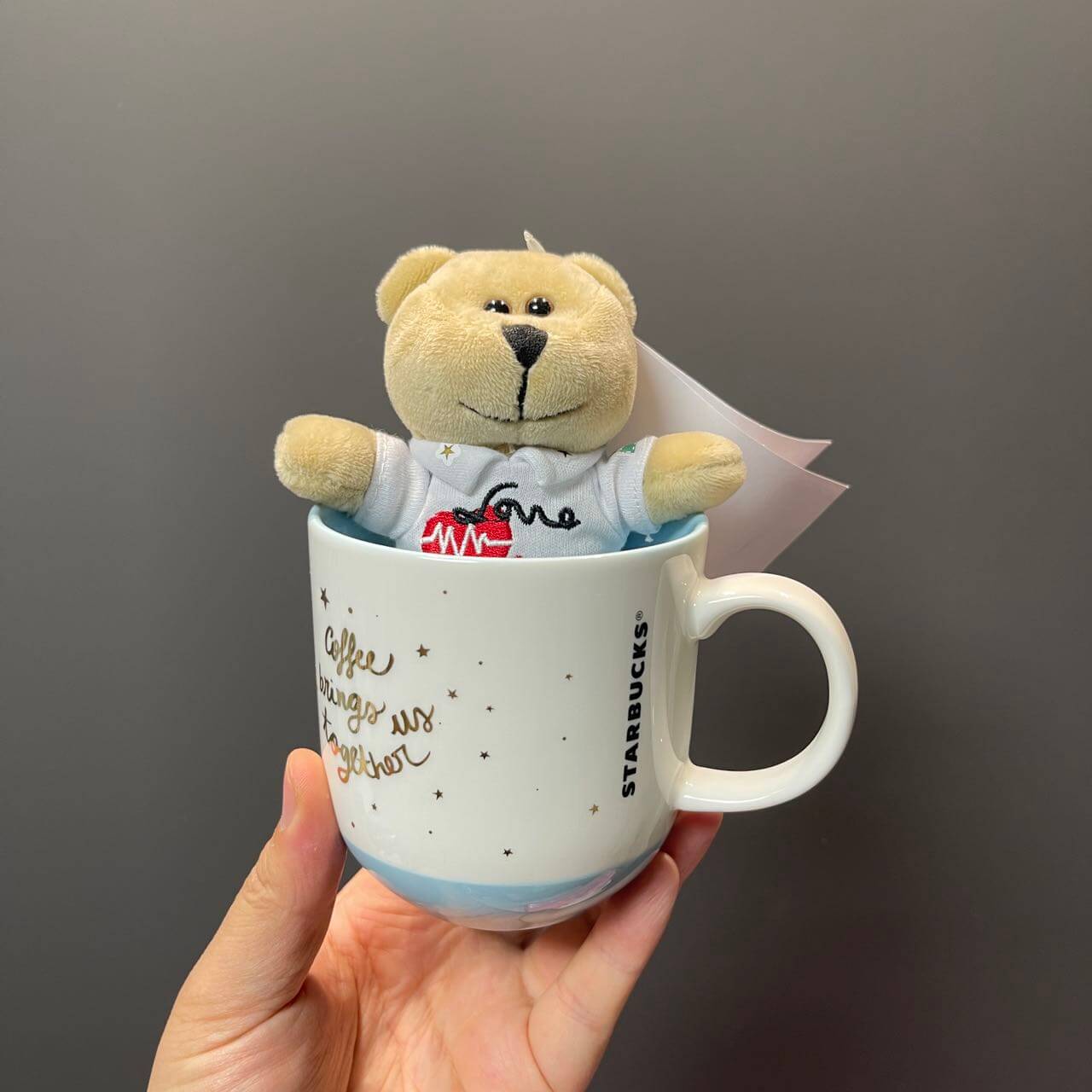 Starbucks China Valentine's Day Bearista keychain and cup