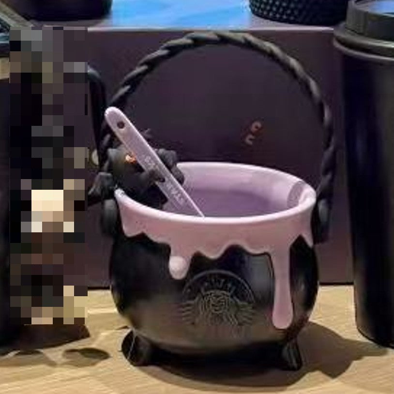 Starbucks China 2025 Halloween Dark Night Series Collection mug with spoon