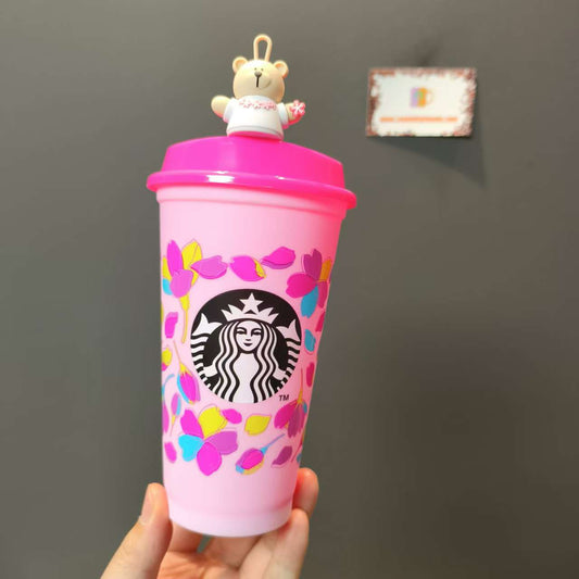 Starbucks Japan pink reusable cup coming with stopper