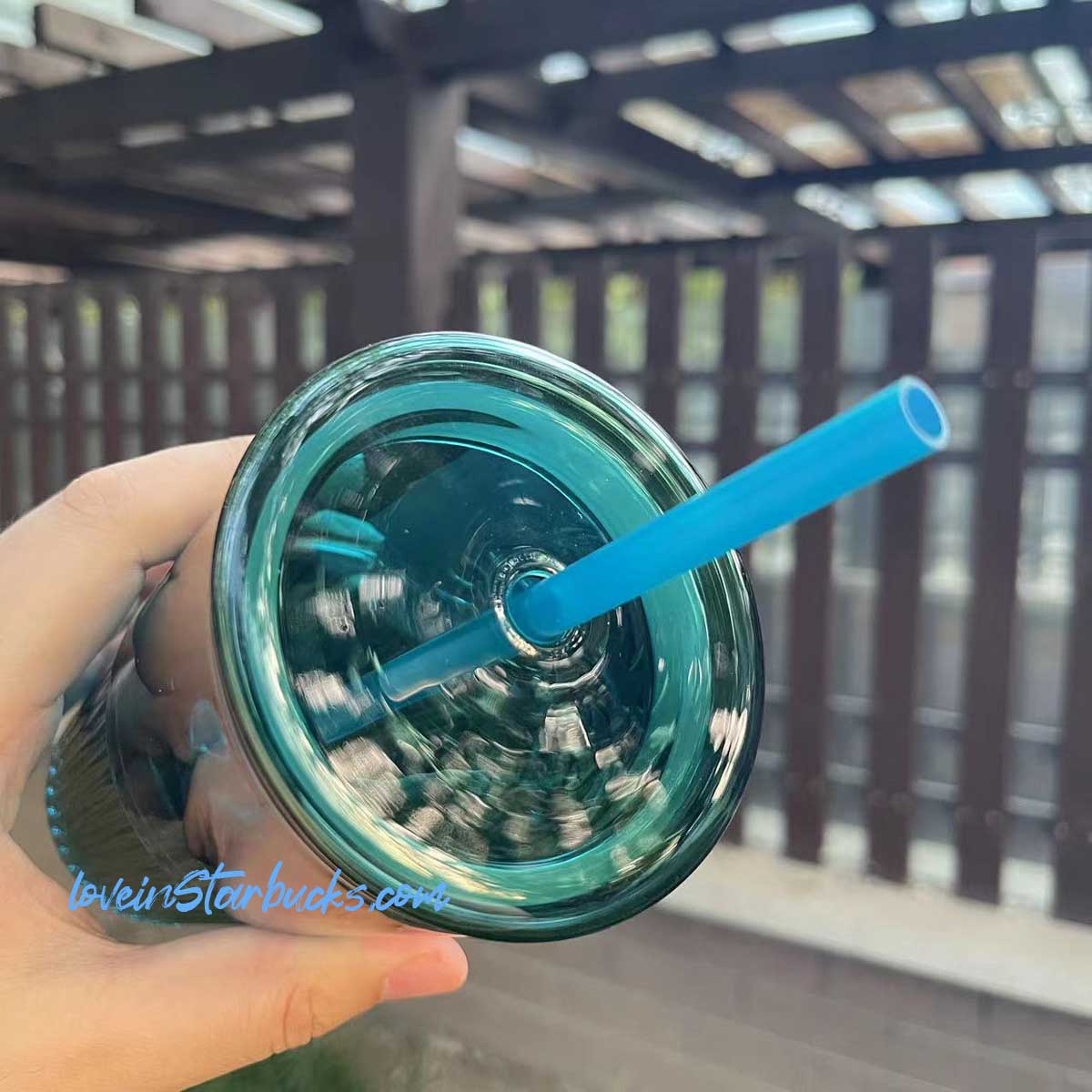 on sale Starbucks China 2022 Christmas x1 blue green series - blue Classic Glass Straw 550ml