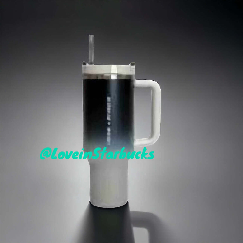 Starbucks Thailand Stanley Gradient monochrome Black white stainless steel cup 40oz
