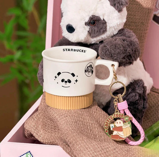 Starbucks China Traveling Panda online collection mug 355ml coming with keychain