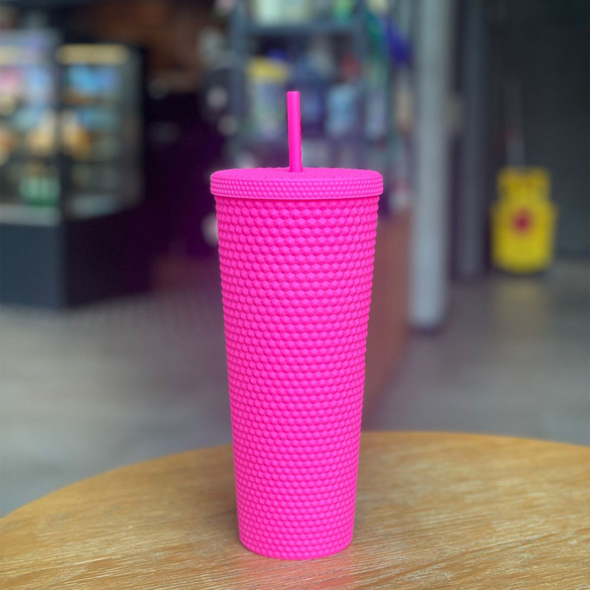 HOT Starbucks China 2024 Dopamine Series fluorescent pink plastic matte straw cup 24oz