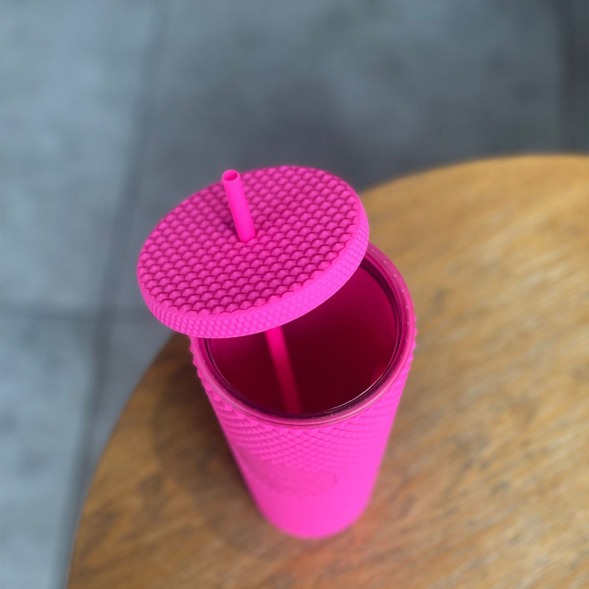 HOT Starbucks China 2024 Dopamine Series fluorescent pink plastic matte straw cup 24oz