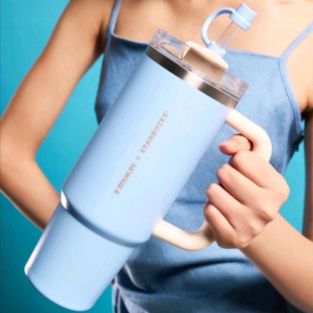 pre-order Starbucks China 2024 Dopamine2 Series Stanley BLUE PINK Stainless steel Straw cup 30oz