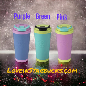 Starbucks Tumblers Taiwan Purple Green Pink Stainless steel cups 16oz