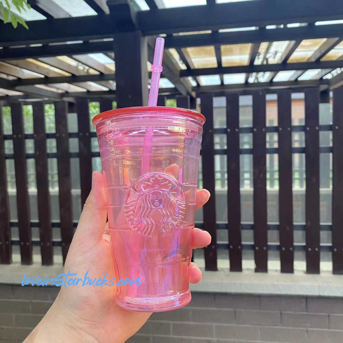 Starbucks China summer pink glass cup