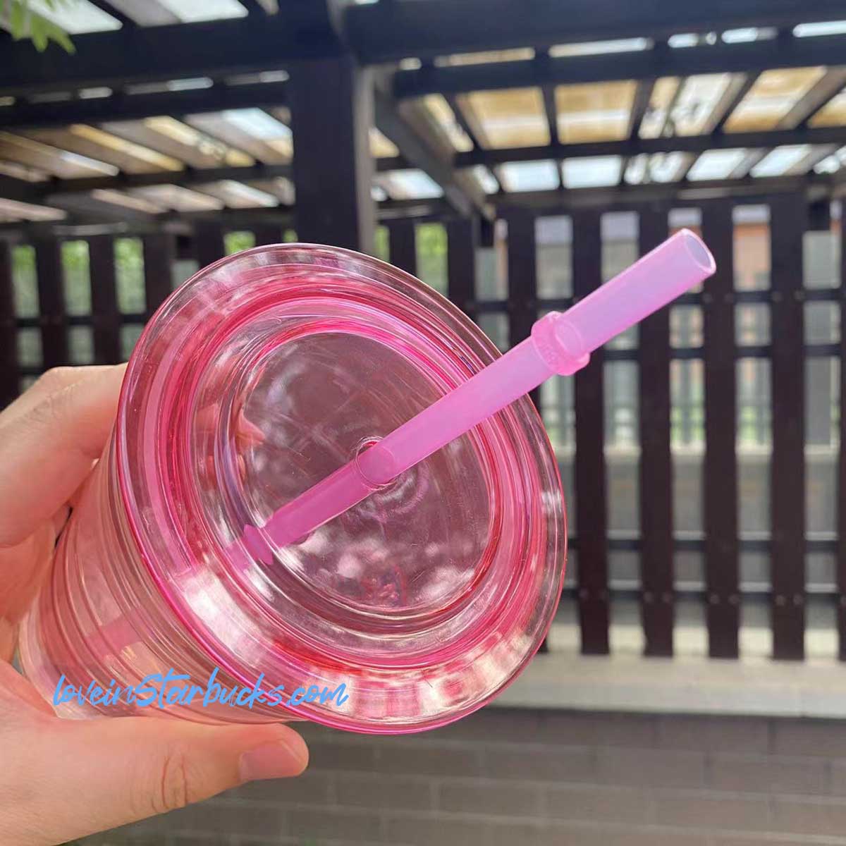 Starbucks China summer pink glass cup