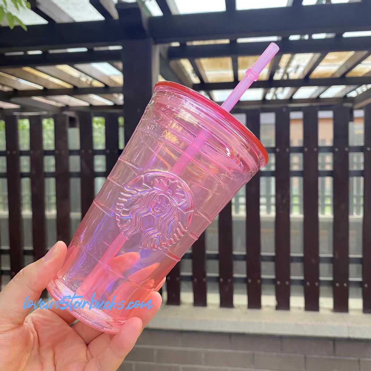 Starbucks China summer pink glass cup