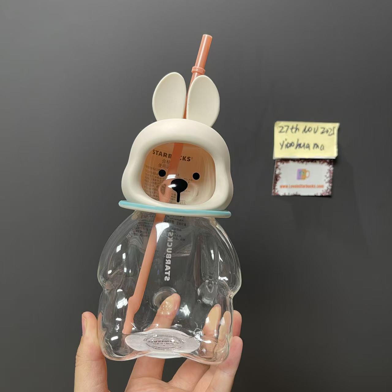 Tiny flaw -  Starbucks China 2024 Autumn Reunion Under the Full Moon rabbit bunny glass 591ml