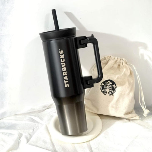 pre-order Starbucks China Black gradient foldable handle stainless steel cup 1125ml without bag