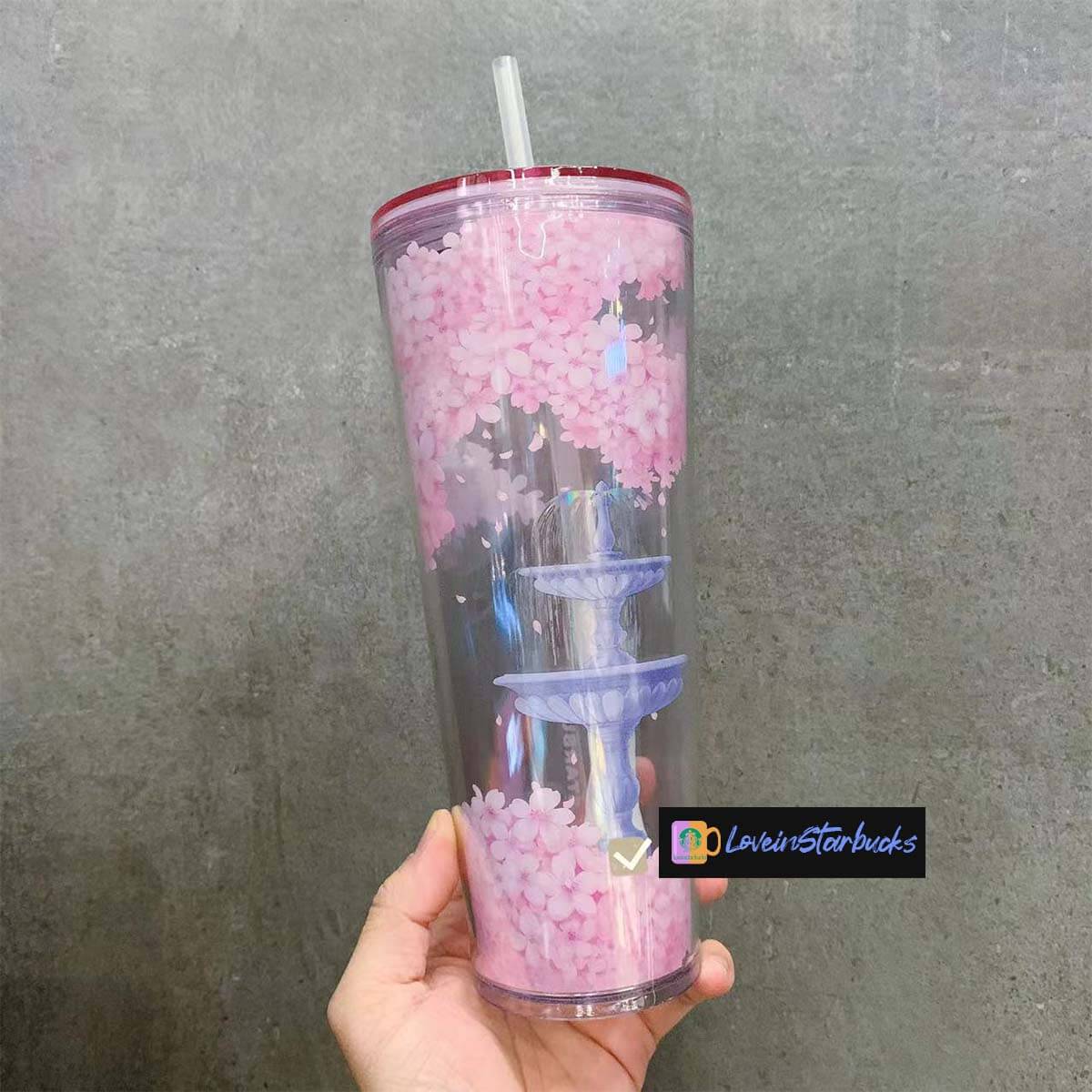 Starbucks Hong Kong and Macao 2024 Sakura series fountain straw cup 710ml