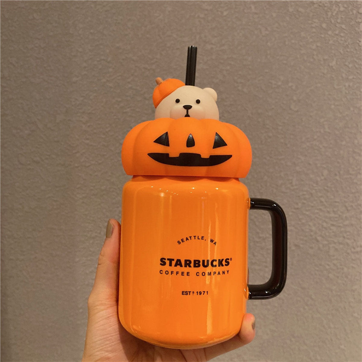 Starbucks China 2020 Halloween Pumpkin Mason Ceramic Mug 435ml