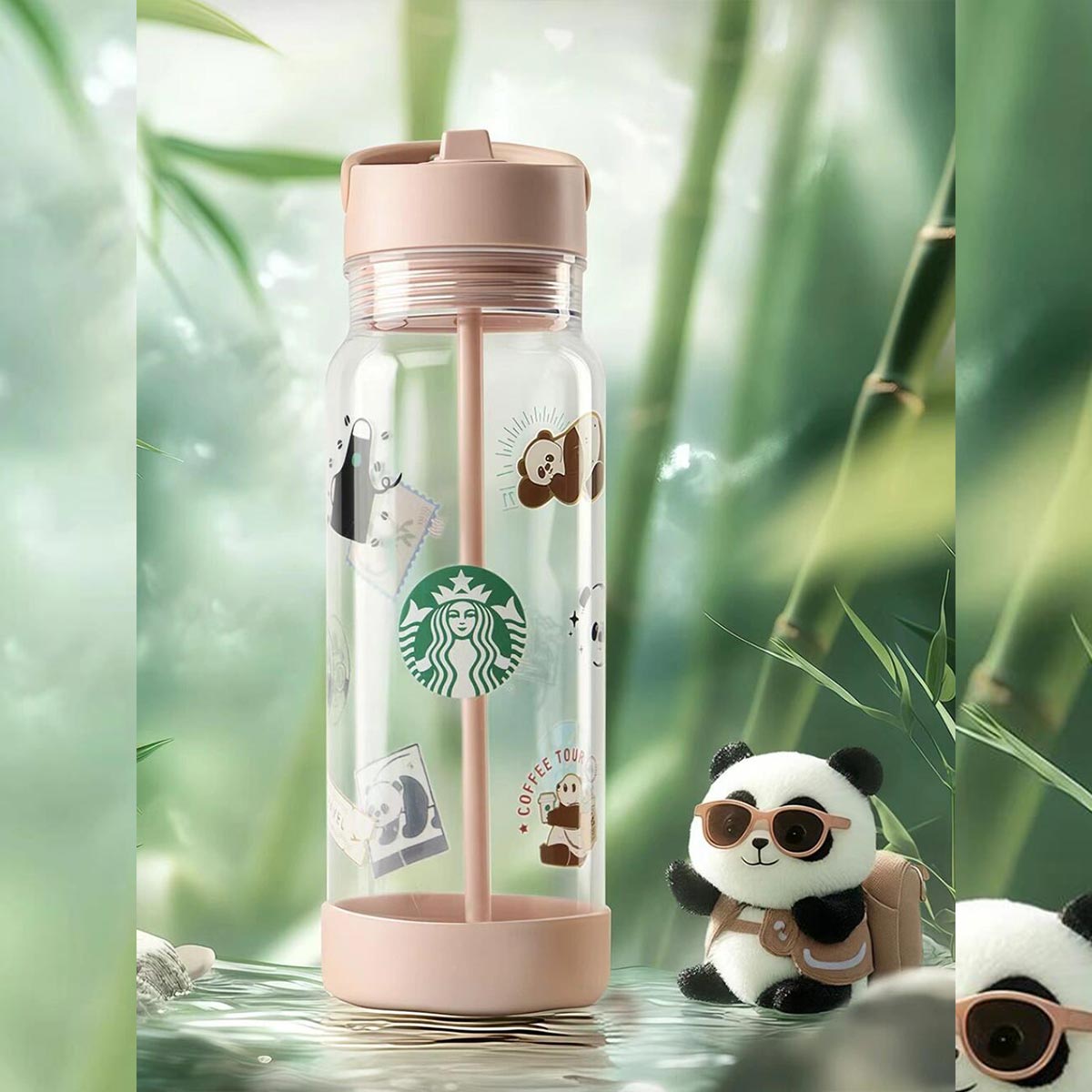 Starbucks China Traveling Panda series plastic cup 1100ml